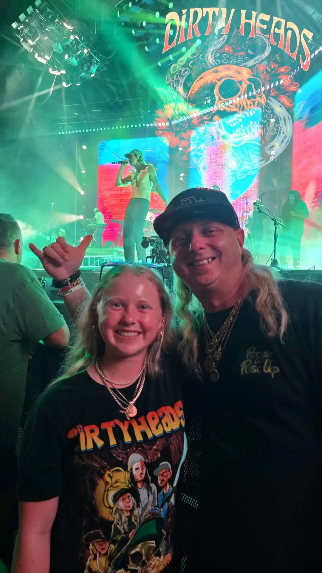 Larry Bell and daughter Zoë enjoying a Dirty Heads concert together