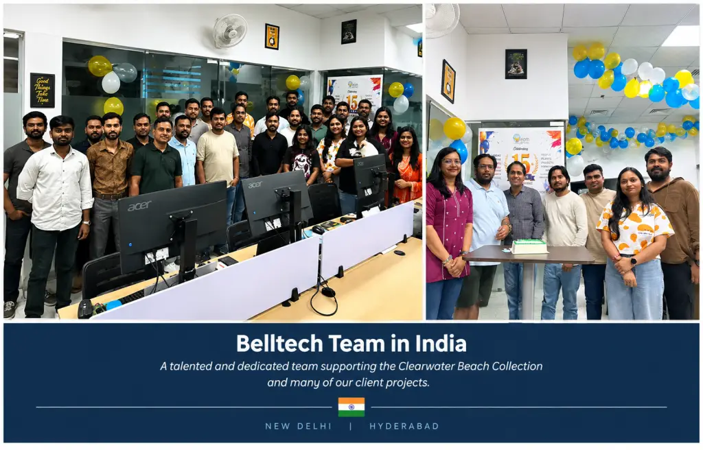 Belltech India team members in the New Delhi and Hyderabad offices