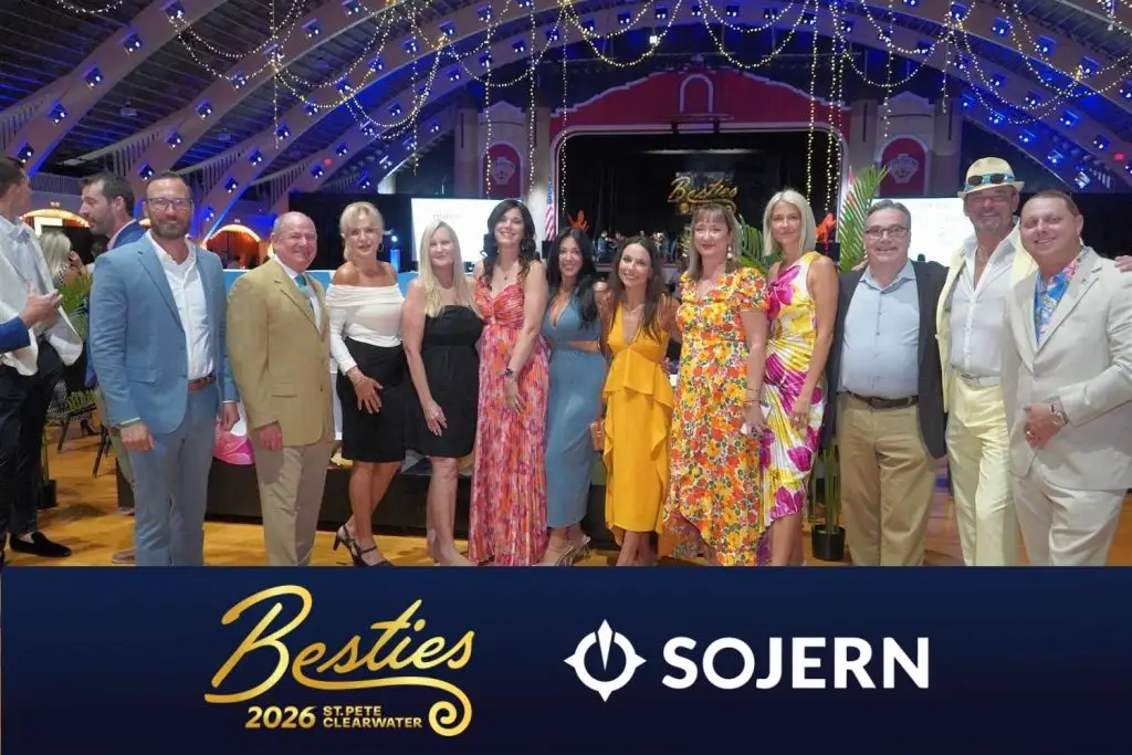 Larry Bell with Clearwater Beach Collection representatives at the 2026 Besties Awards